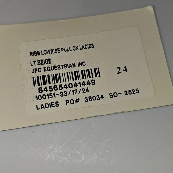 NWT Tuff Rider Womens Beige Ribbed Low Rise Pull‎ On Equestrian Riding Pants 24 - Picture 5 of 7